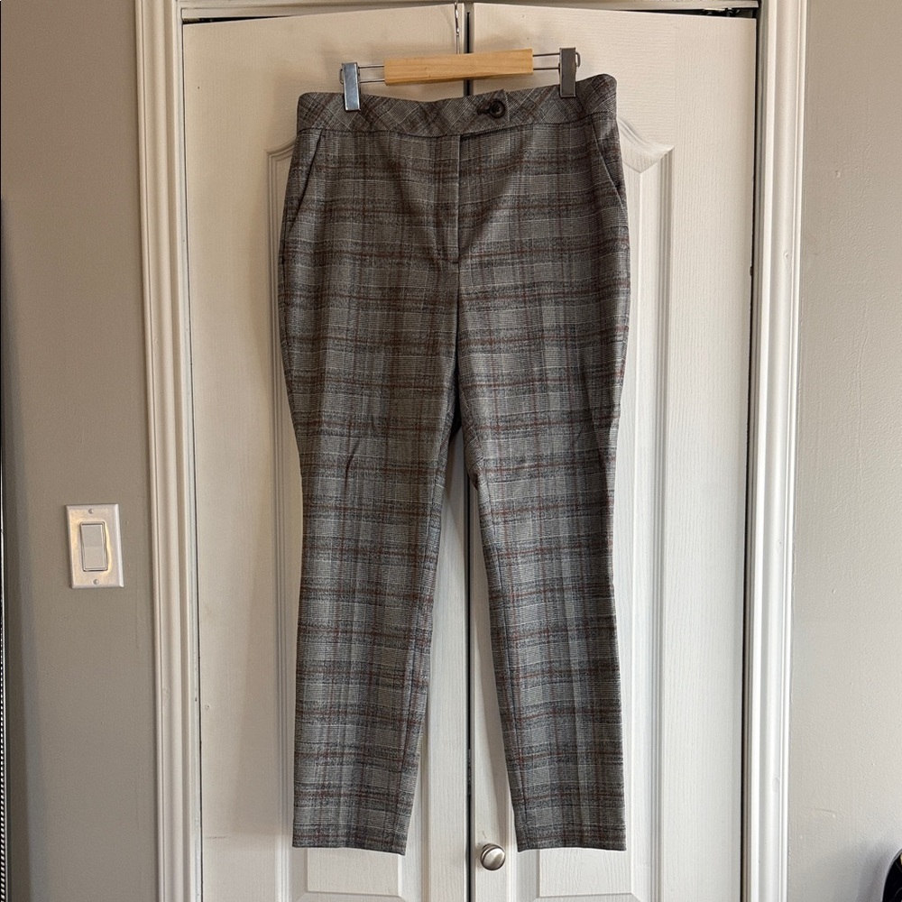 RW&CO. Grey Plaid Slim Dress Pants
